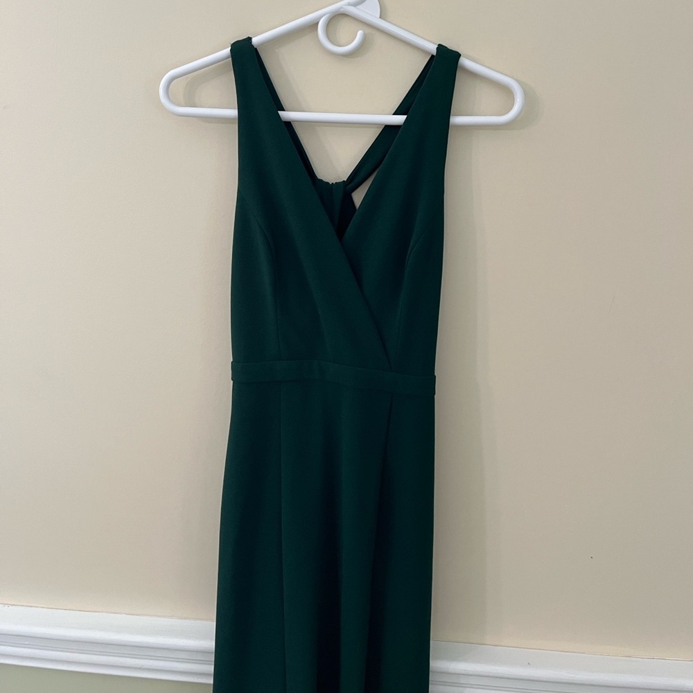 LULUS Green V Neck Twist Back Skater Maxi Length Prom Dress XS NWOT - Picture 5 of 10